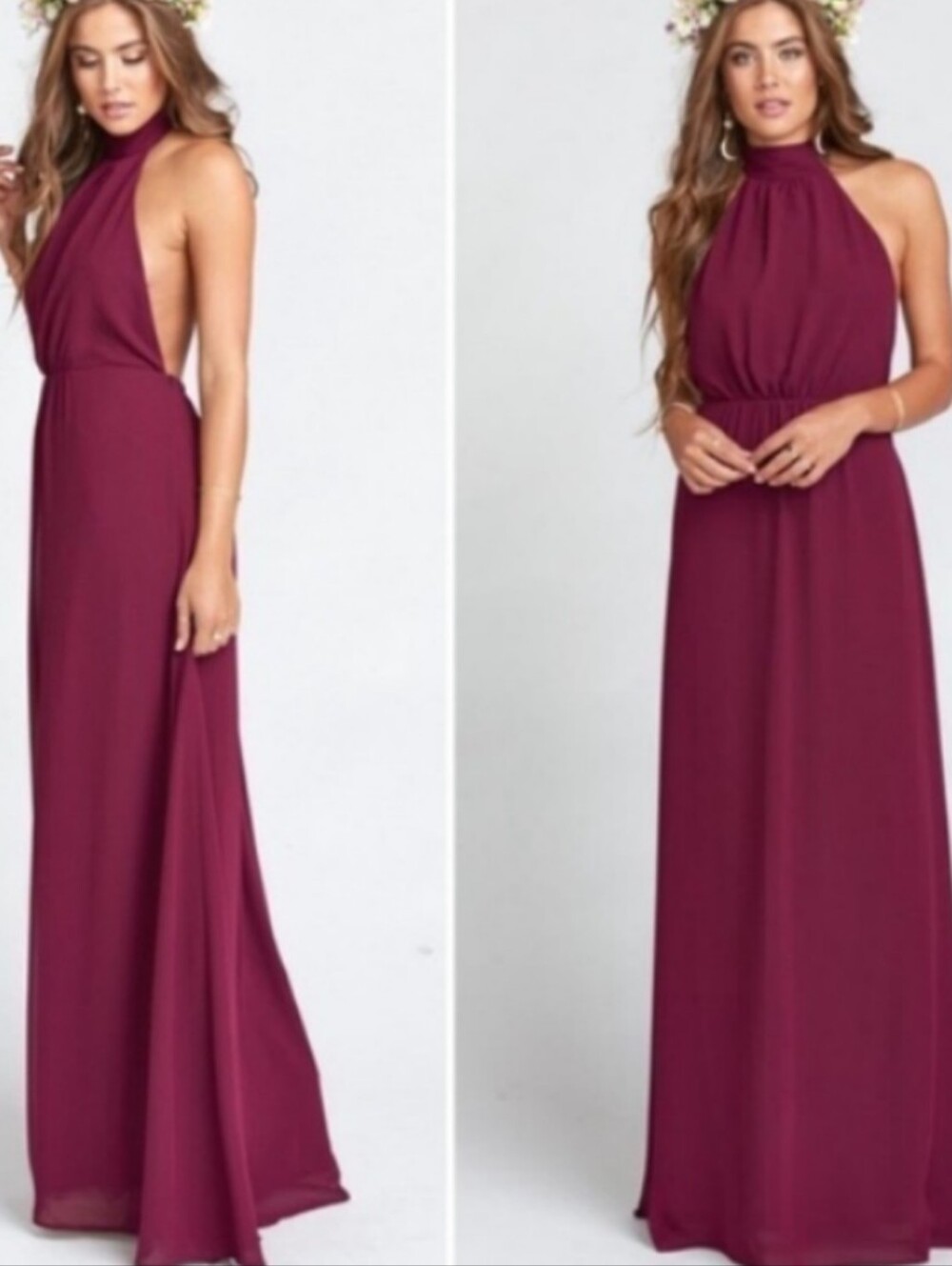Show Me Your Mumu SLEEVELESS HALTER MAXI DRESS - Plum